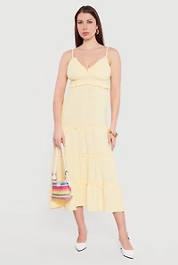 Crepe Knit Ruffle Tiered Sundress