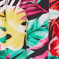 Leaf Print Sleeveless Empire Waist Dress