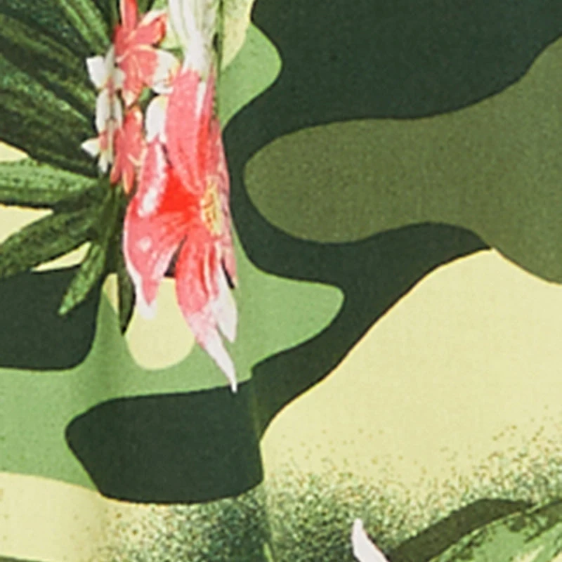 Floral Camo Print Empire Waist Dress