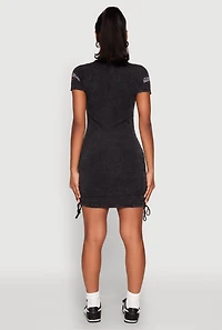 Womens Mineral Wash Classic Motors Graphic Print Dress, Black, Size L