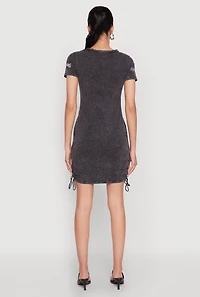 Womens Im Not Perfect But Im Original Ruched Dress, Black, Size S