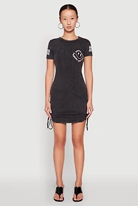 Womens Mineral Wash Good Things Are Coming Dress, Grey,