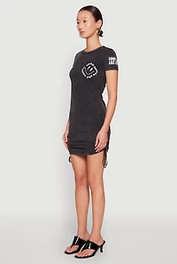 Womens Mineral Wash Good Things Are Coming Dress, Grey,