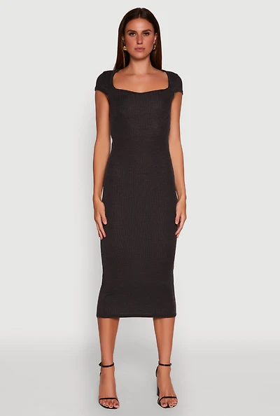 Womens Trendy Textured Knit Tie Back Cut Out Maxi Dress,