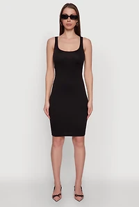 Chic Sleeveless Scoop Neck Midi Tank Dress