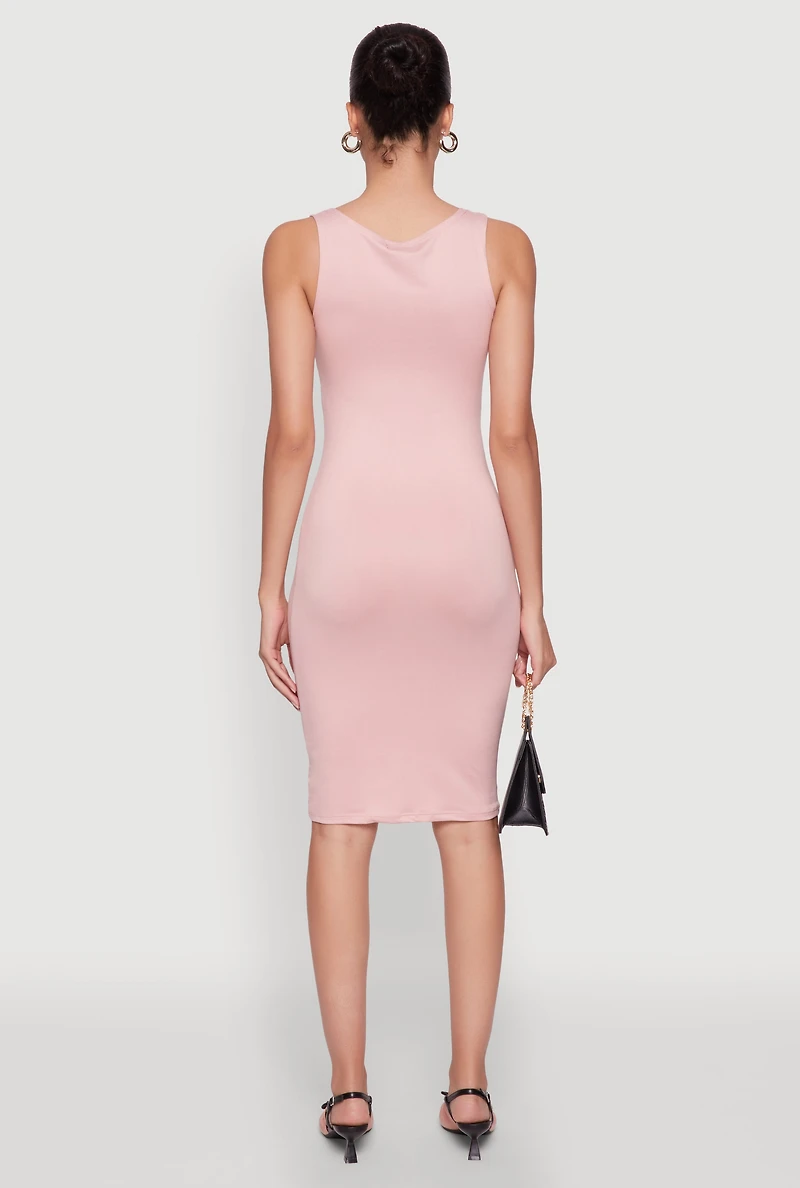 Chic Sleeveless Scoop Neck Midi Tank Dress