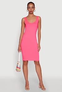 Chic Sleeveless Scoop Neck Midi Tank Dress