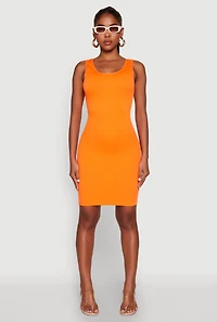 Ribbed Knit Seamless Tank Dress