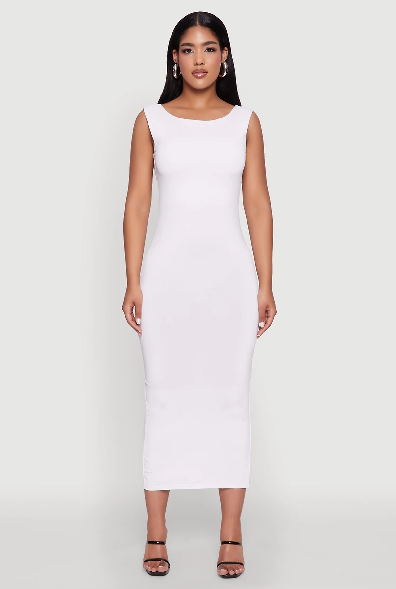 Scoop Neck Open Back Maxi Dress