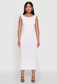 Scoop Neck Open Back Maxi Dress