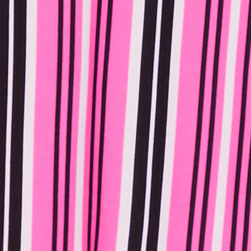 Trendy Half Button Tie Waist Striped Midi Shirt Dress