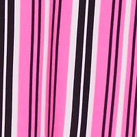 Trendy Half Button Tie Waist Striped Midi Shirt Dress