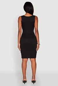 Womens Scoop Neck Midi Tank Dress,
