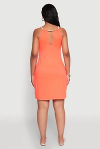 Womens Almost Famous Rope Strap Mini Dress, Orange,