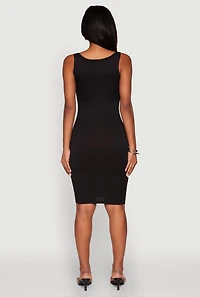 Womens Scoop Neck Tank Midi Dress, L