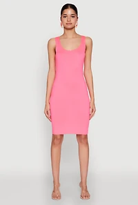 Womens Scoop Neck Tank Midi Dress, S
