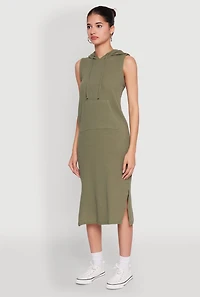 Gauze Knit Hooded Tank Dress