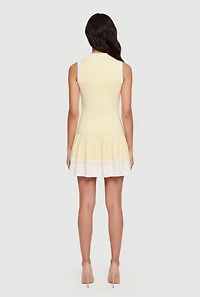 Collared Sleeveless Knitted Tennis Dress