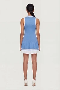 Collared Sleeveless Knitted Tennis Dress