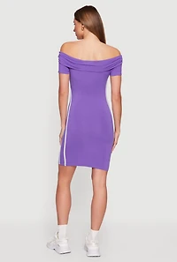 Quality Star Graphic Off The Shoulder Dress