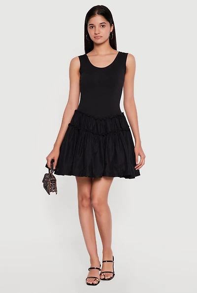Sleeveless Scoop Neck Skater Dress
