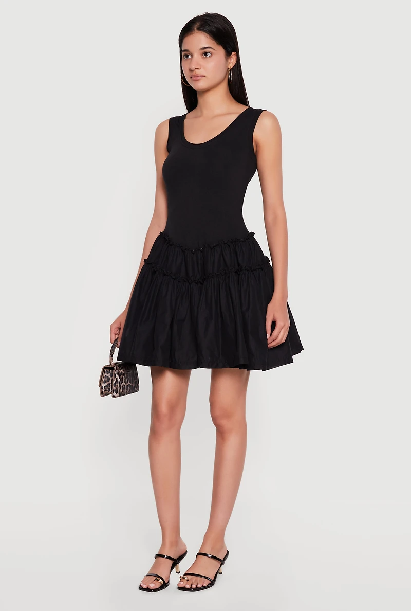 Sleeveless Scoop Neck Skater Dress