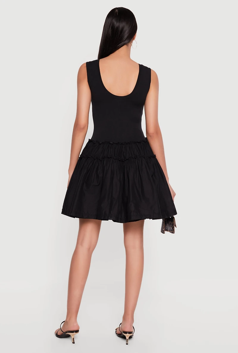 Sleeveless Scoop Neck Skater Dress