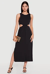 Sleeveless Side Cutout Midi Dress