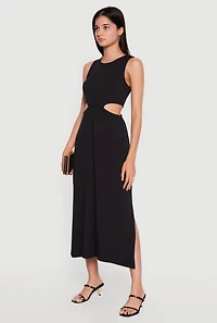 Sleeveless Side Cutout Midi Dress