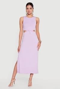 Sleeveless Side Cutout Maxi Dress