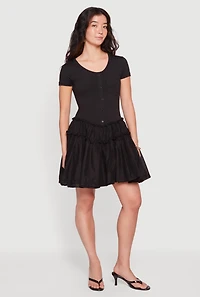Pocket Detail Short Sleeve Skater Dress