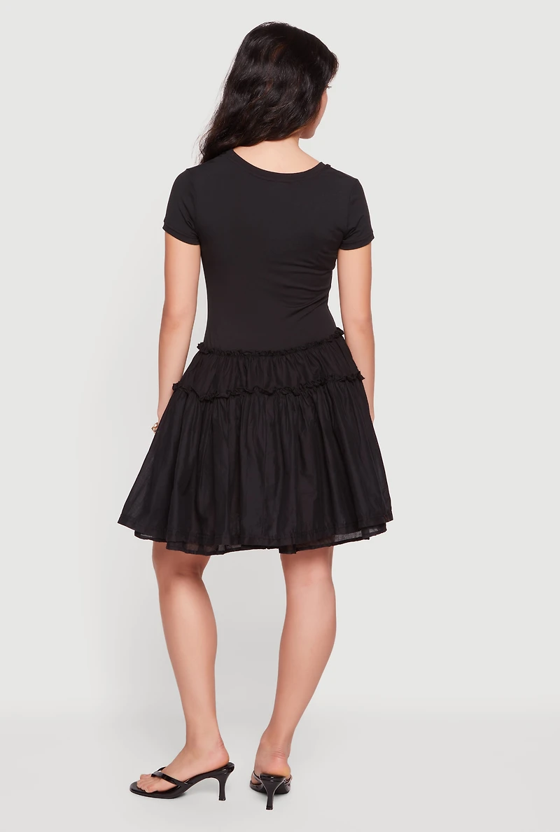 Pocket Detail Short Sleeve Skater Dress