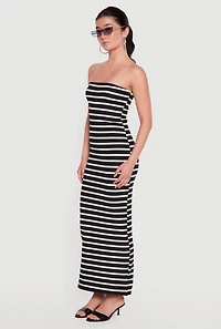 Striped Tube Maxi Dress