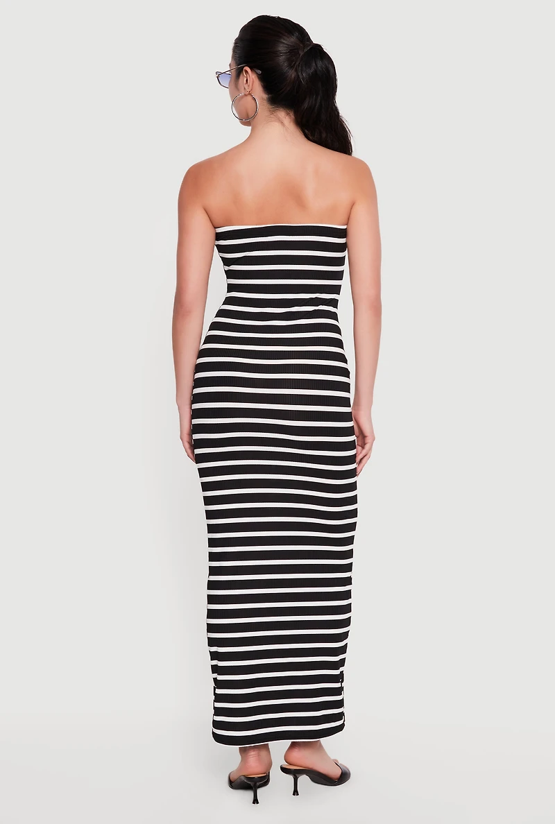Striped Tube Maxi Dress