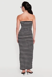 Striped Tube Maxi Dress