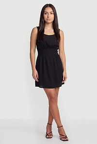 Lace Up Tie Back Sleeveless Dress
