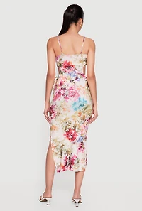 Printed Side Cutout Cami Dress
