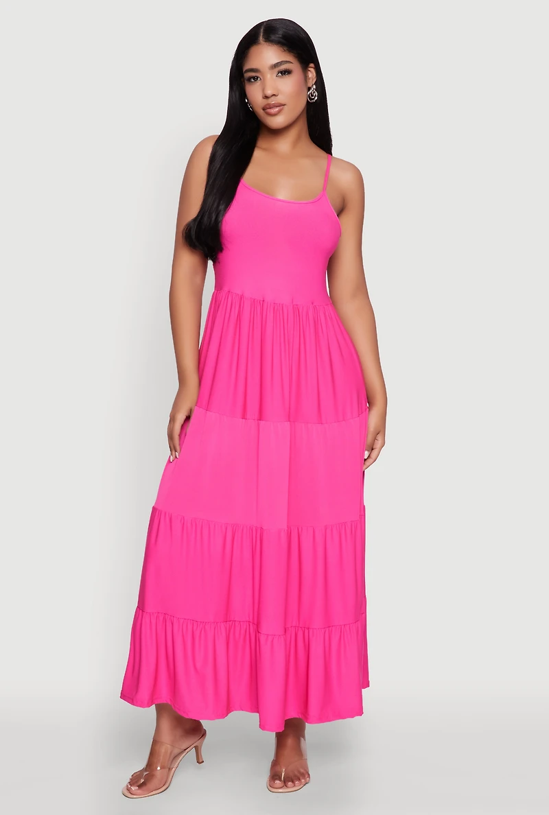 Scoop Neck Tiered Maxi Sundress