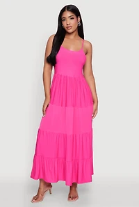 Scoop Neck Tiered Maxi Sundress