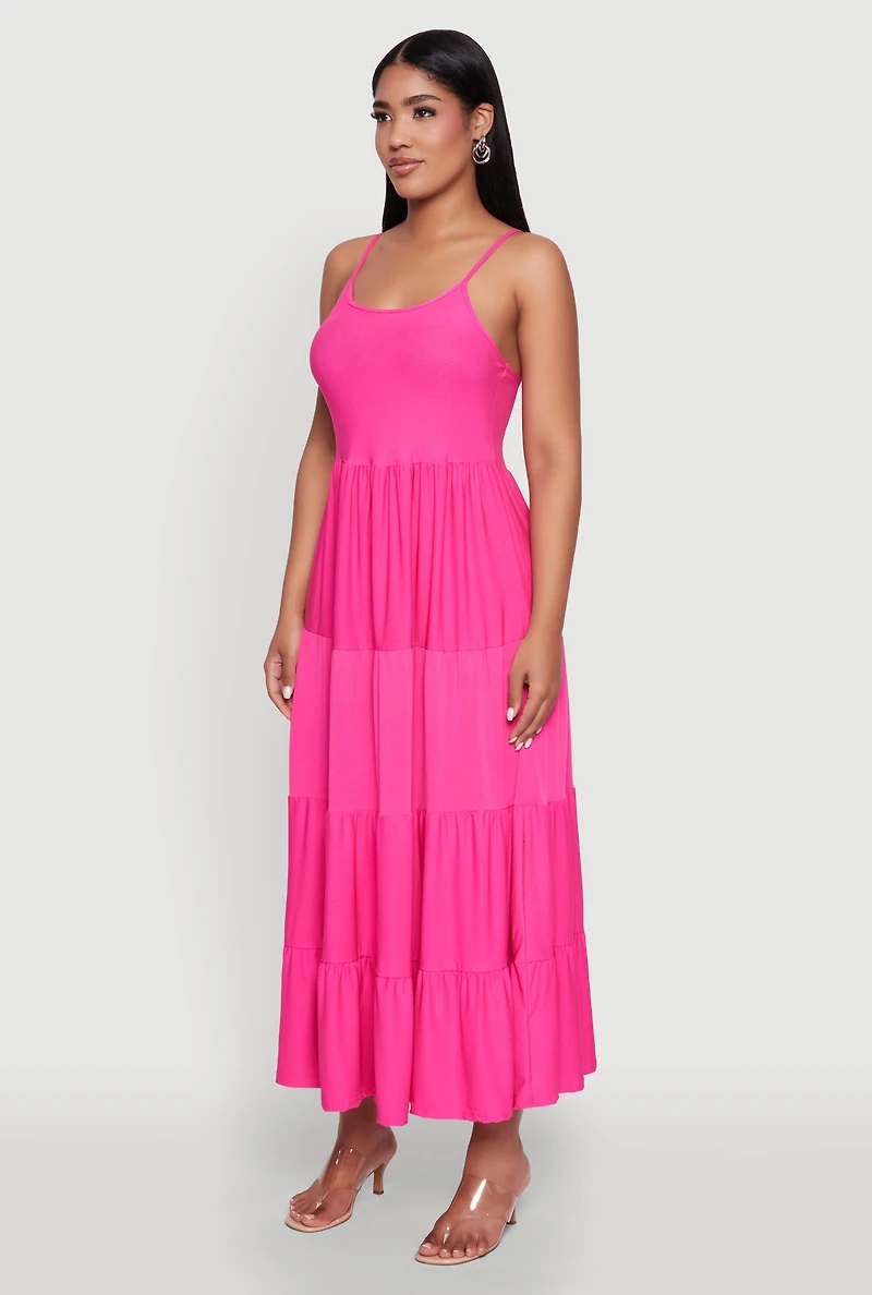 Scoop Neck Tiered Maxi Sundress