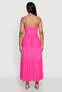 Scoop Neck Tiered Maxi Sundress