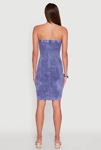 Womens Rib Knit Mineral Wash Tube Dress,