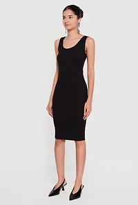 Sleeveless Ribbed Knit Midi Dress