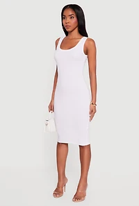 Sleeveless Ribbed Knit Midi Dress