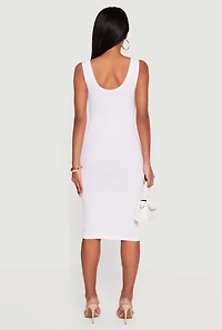 Sleeveless Ribbed Knit Midi Dress