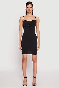 Womens Lace Up Mini Cami Dress,