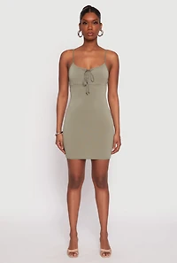 Lace Up Mini Cami Dress