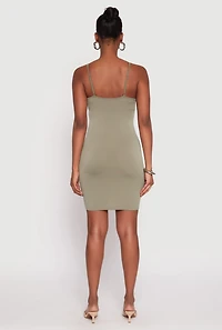 Womens Lace Up Mini Cami Dress, M