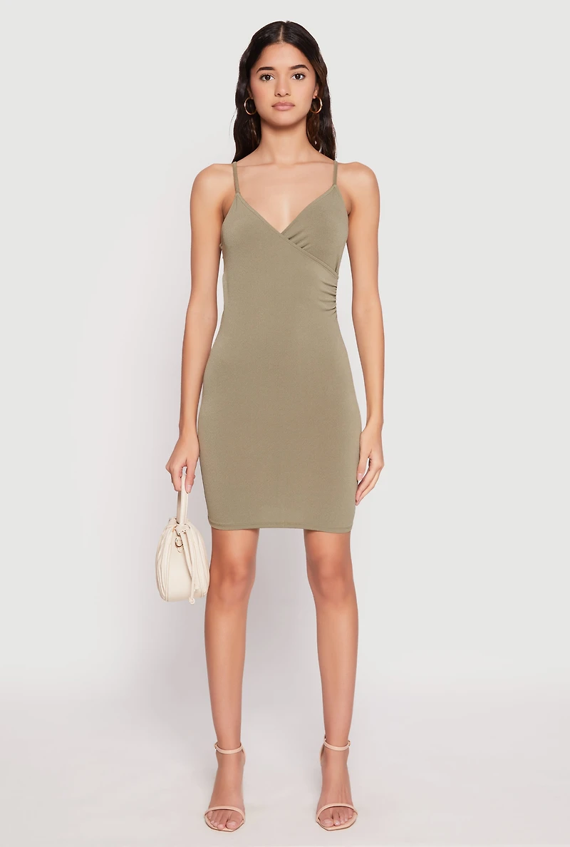 Crepe Knit Cami Wrap Dress