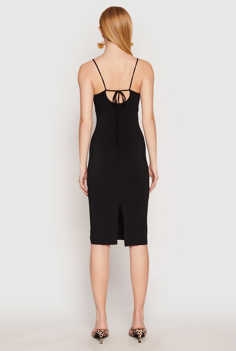 Tie Back Bodycon Midi Dress